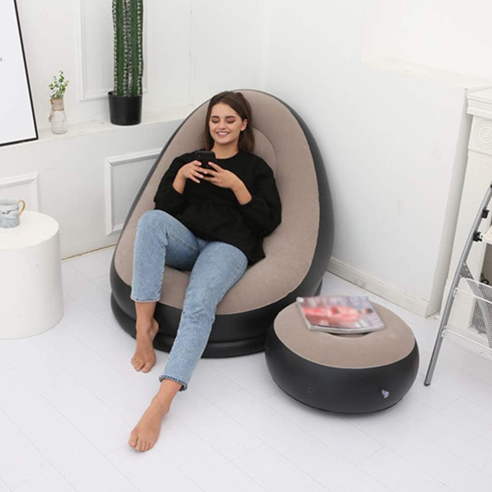 Inflatable Air Sofa Bed | Portable Lounge Chair with Footrest for Home & Travel