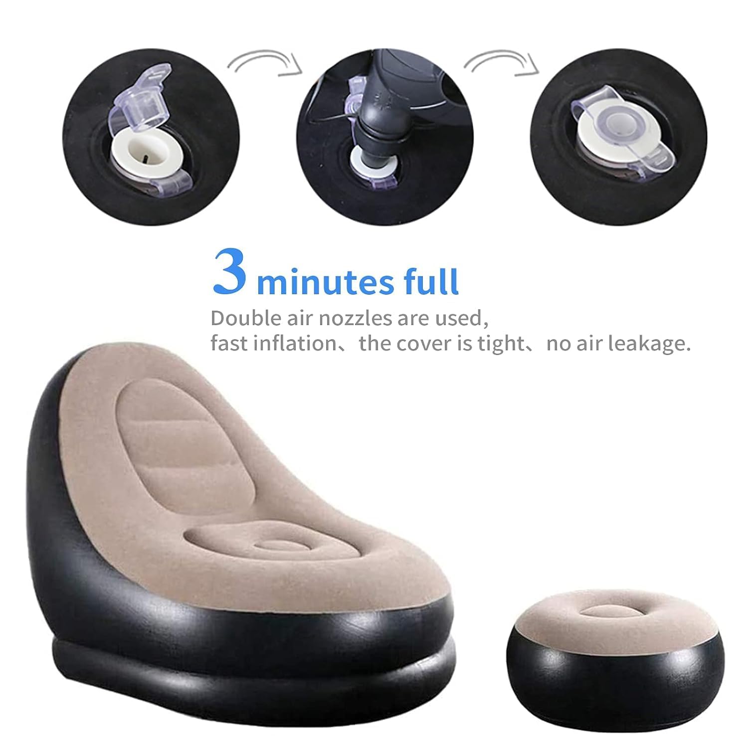 Inflatable Air Sofa Bed | Portable Lounge Chair with Footrest for Home & Travel