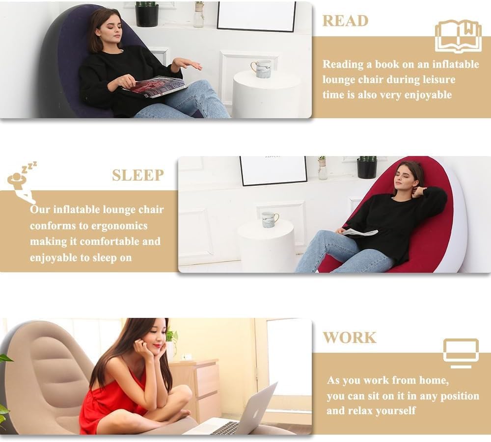 Inflatable Air Sofa Bed | Portable Lounge Chair with Footrest for Home & Travel