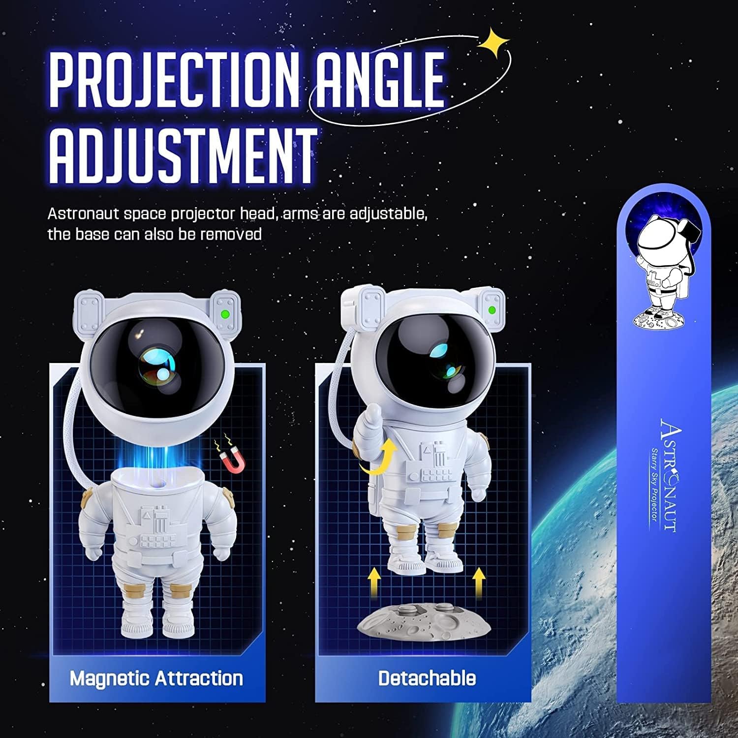 Astronaut Night Lamp | Remote-Control LED Mood Light for Home & Bedroom