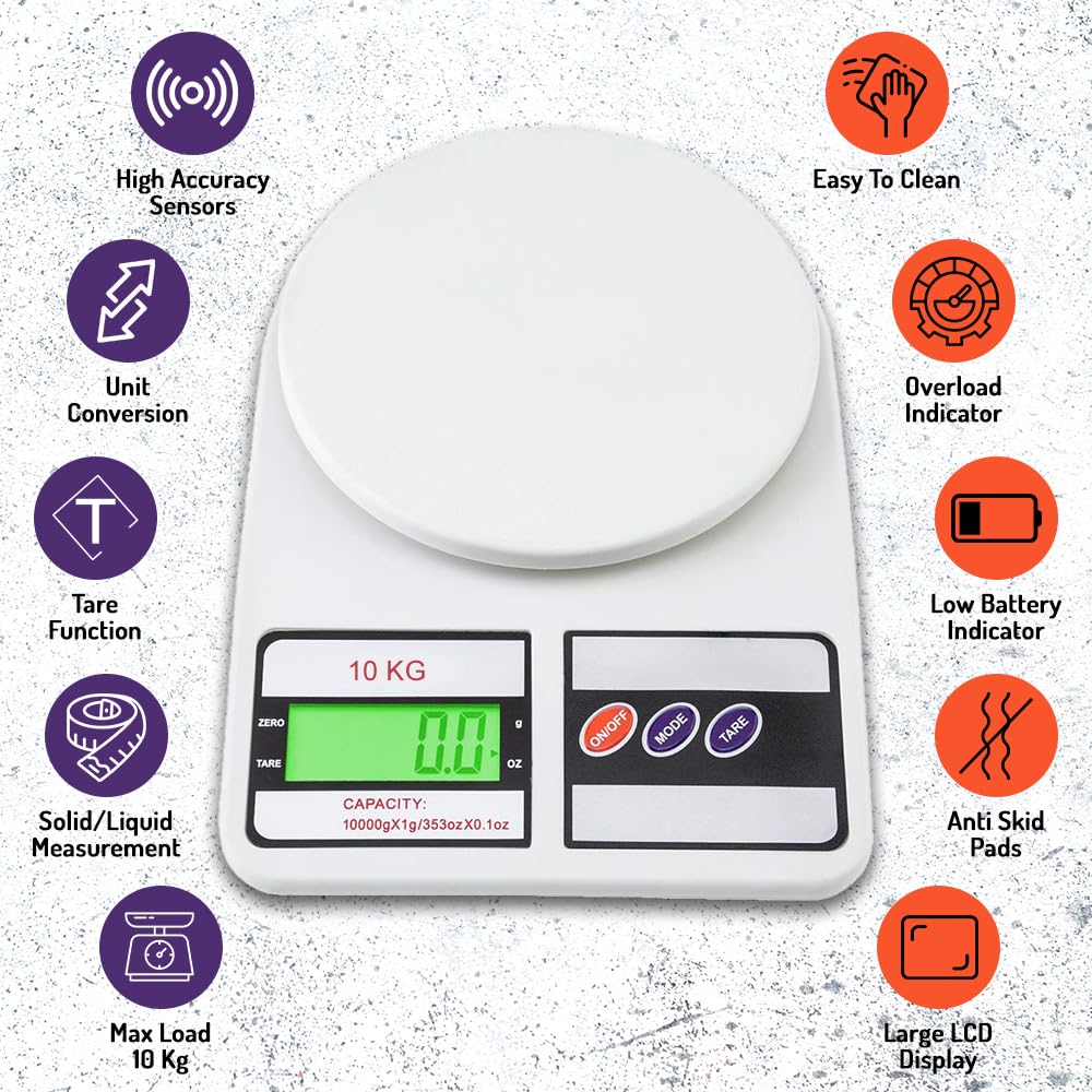 Digital Kitchen Weighing Scale | Portable LCD Electronic Food & Grocery Scale