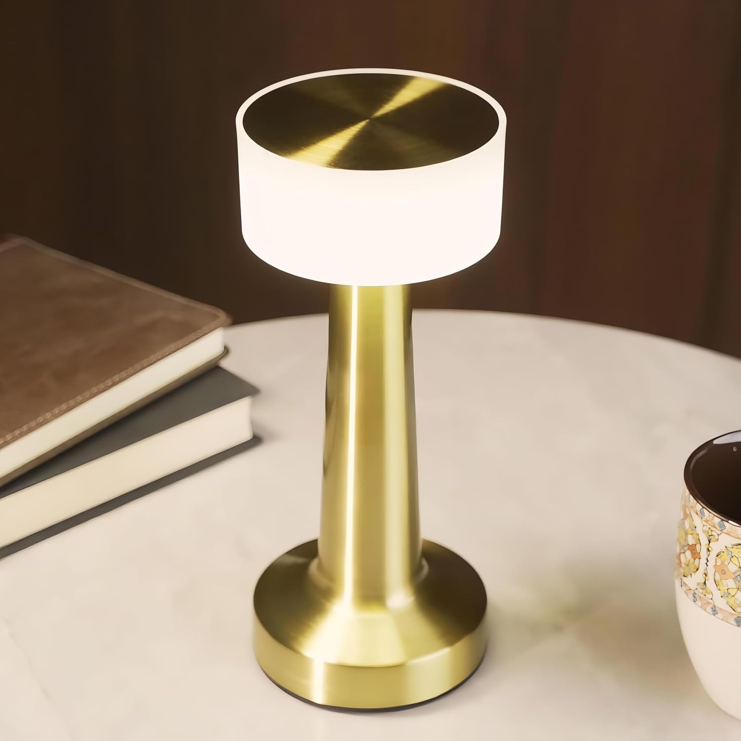 SIYARA RadiantTouch™ LED Lamp | Rechargeable Sensor Light with Copper Shade