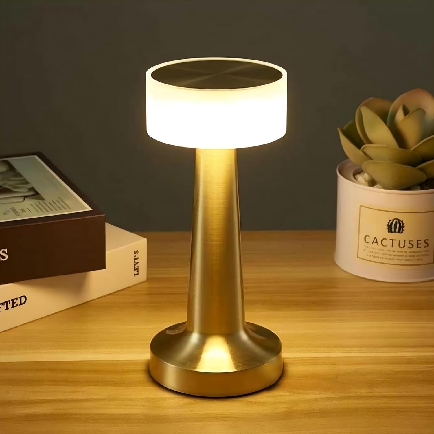 SIYARA RadiantTouch™ LED Lamp | Rechargeable Sensor Light with Copper Shade