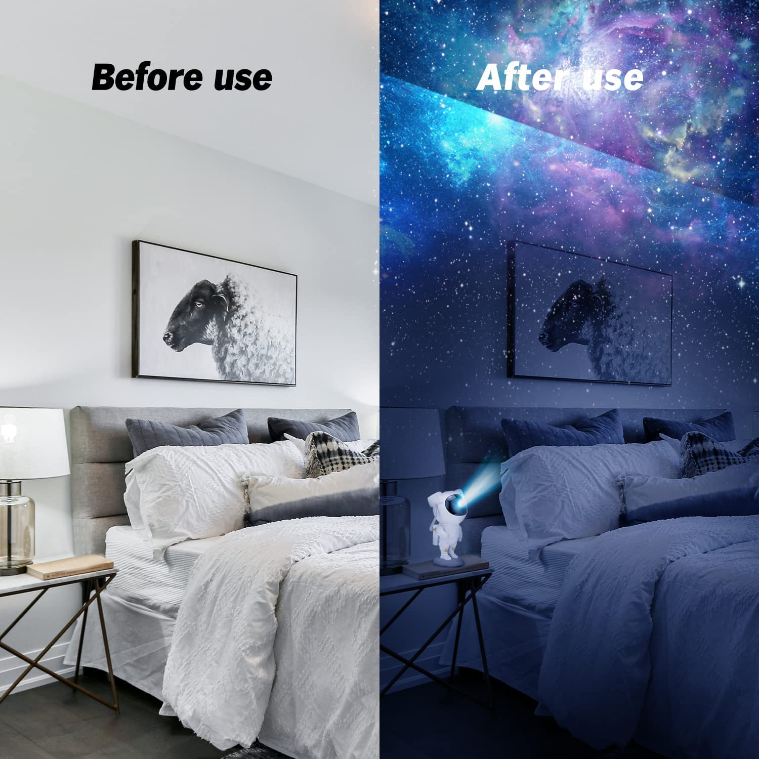 Astronaut Night Lamp | Remote-Control LED Mood Light for Home & Bedroom