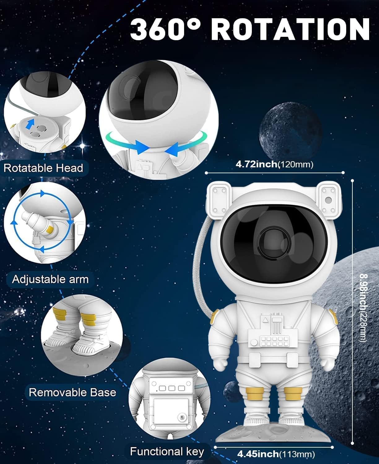 Astronaut Night Lamp | Remote-Control LED Mood Light for Home & Bedroom