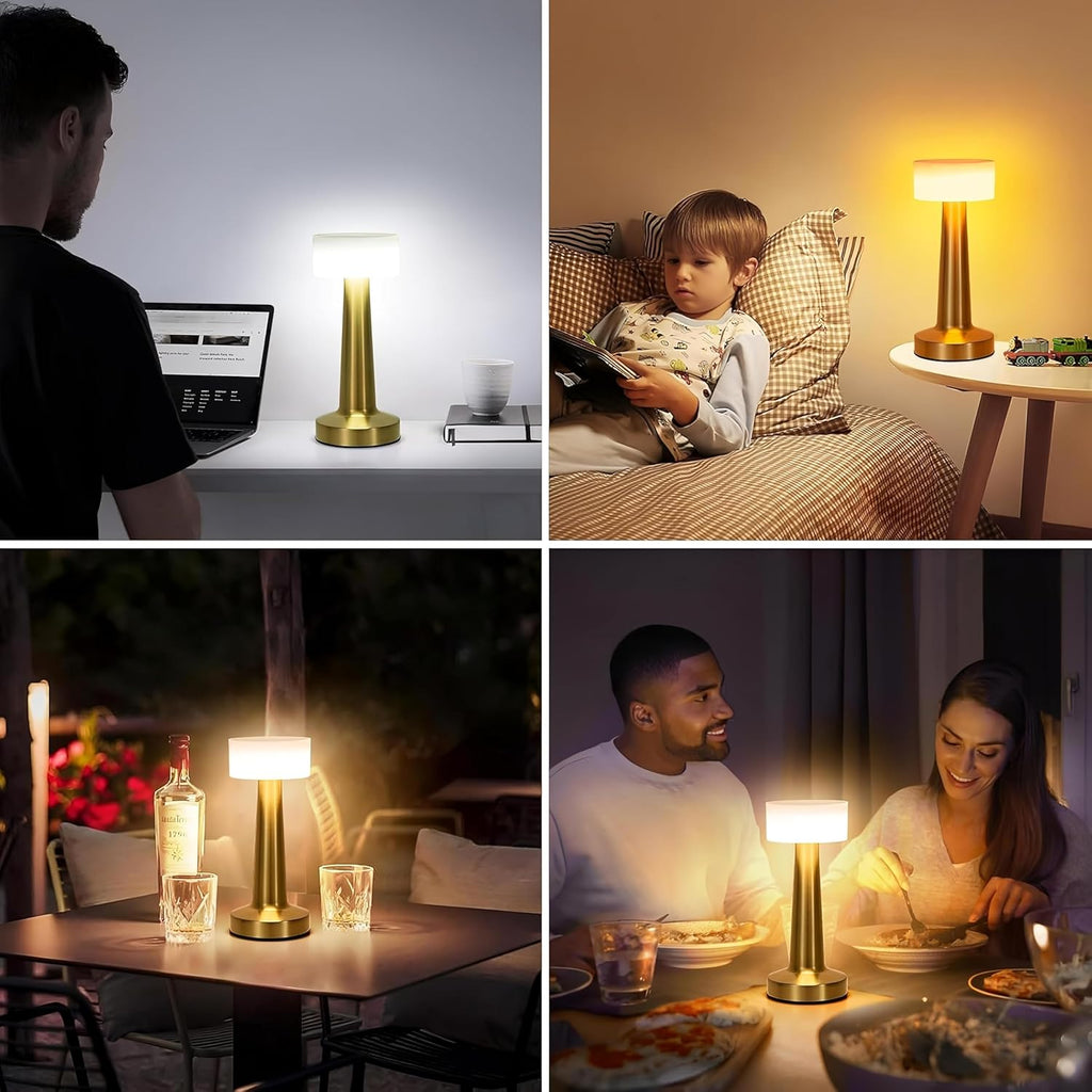 SIYARA RadiantTouch™ LED Lamp | Rechargeable Sensor Light with Copper Shade